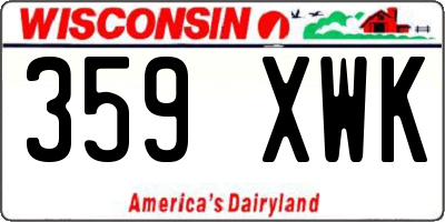 WI license plate 359XWK