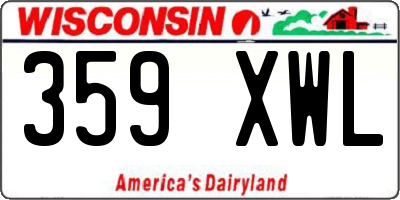 WI license plate 359XWL