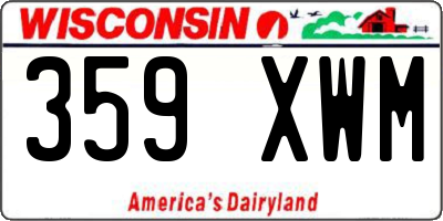 WI license plate 359XWM