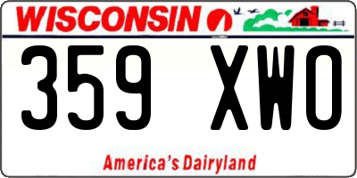 WI license plate 359XWO