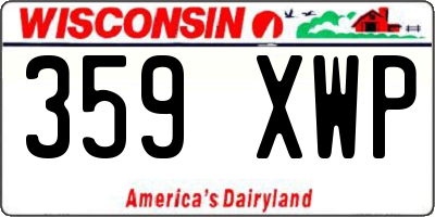 WI license plate 359XWP