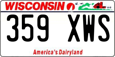 WI license plate 359XWS