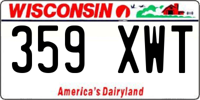 WI license plate 359XWT