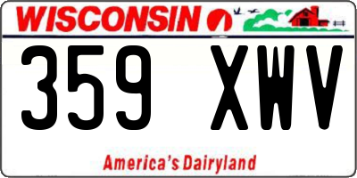 WI license plate 359XWV
