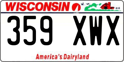 WI license plate 359XWX