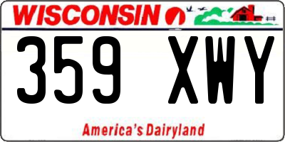 WI license plate 359XWY