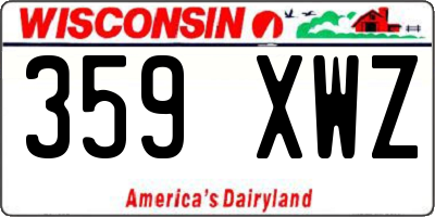 WI license plate 359XWZ