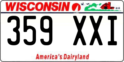 WI license plate 359XXI