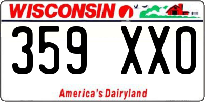 WI license plate 359XXO
