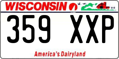 WI license plate 359XXP
