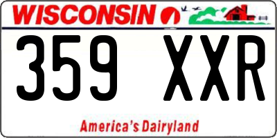 WI license plate 359XXR