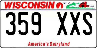 WI license plate 359XXS