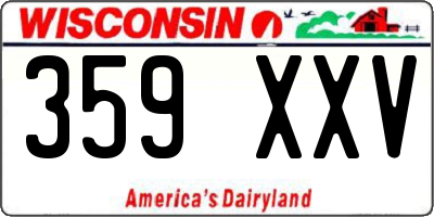 WI license plate 359XXV