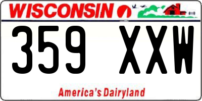 WI license plate 359XXW