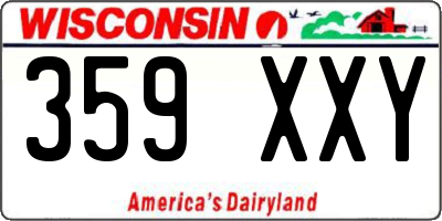 WI license plate 359XXY