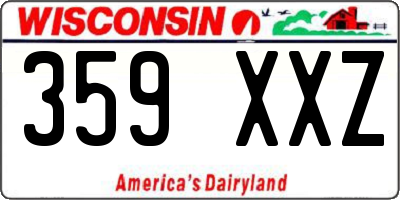 WI license plate 359XXZ