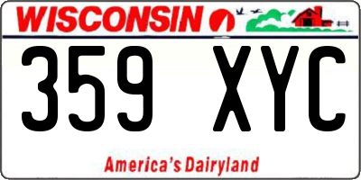 WI license plate 359XYC