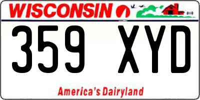 WI license plate 359XYD