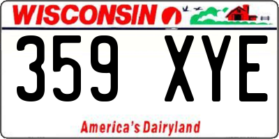 WI license plate 359XYE