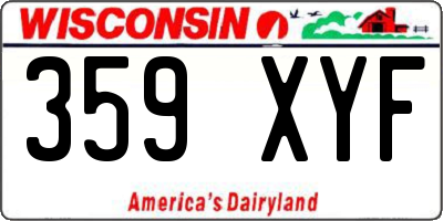 WI license plate 359XYF