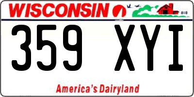 WI license plate 359XYI
