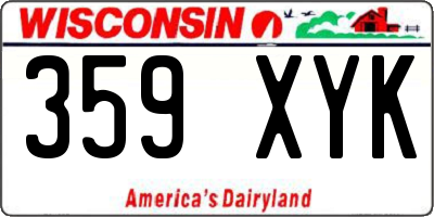WI license plate 359XYK