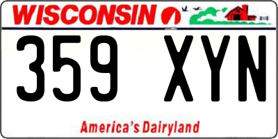 WI license plate 359XYN