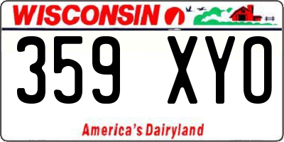WI license plate 359XYO