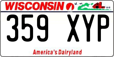 WI license plate 359XYP