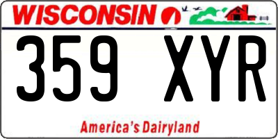 WI license plate 359XYR