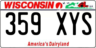 WI license plate 359XYS