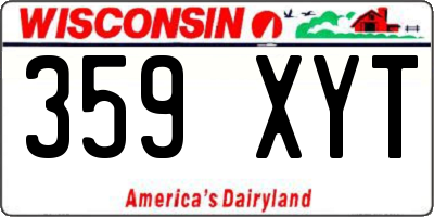WI license plate 359XYT