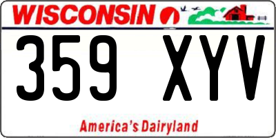 WI license plate 359XYV