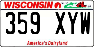 WI license plate 359XYW