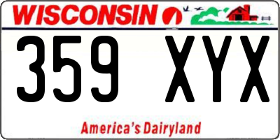 WI license plate 359XYX