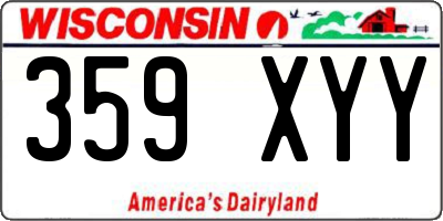 WI license plate 359XYY