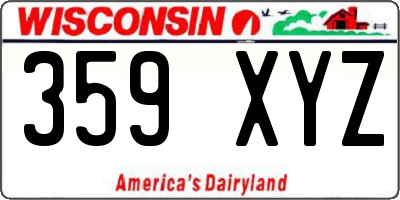 WI license plate 359XYZ