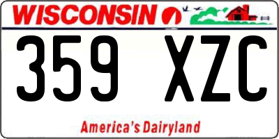 WI license plate 359XZC