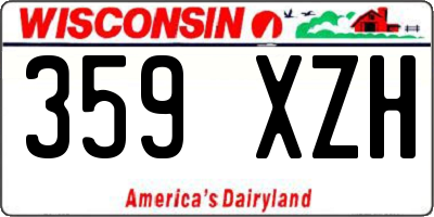 WI license plate 359XZH