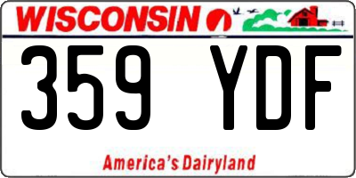 WI license plate 359YDF