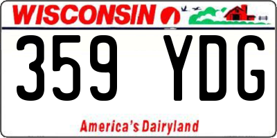 WI license plate 359YDG