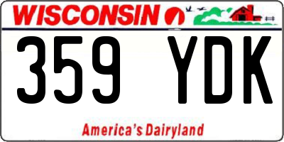 WI license plate 359YDK