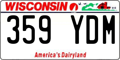 WI license plate 359YDM
