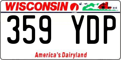 WI license plate 359YDP