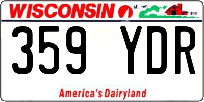 WI license plate 359YDR