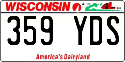 WI license plate 359YDS