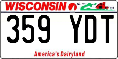 WI license plate 359YDT
