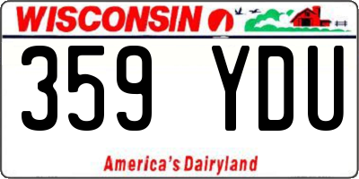 WI license plate 359YDU