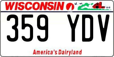 WI license plate 359YDV