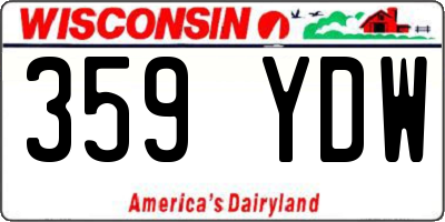 WI license plate 359YDW